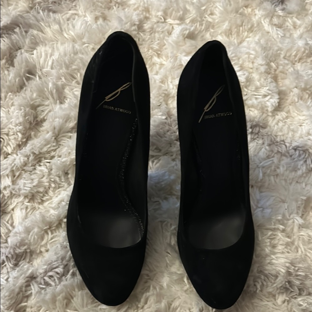 Brian Atwood Black High-Heeled Pumps